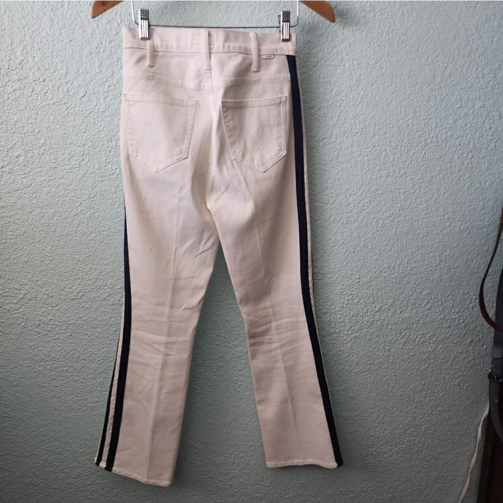 Mother Denim the Hustler ankle glass sleeper racer jeans white black - Picture 6 of 16